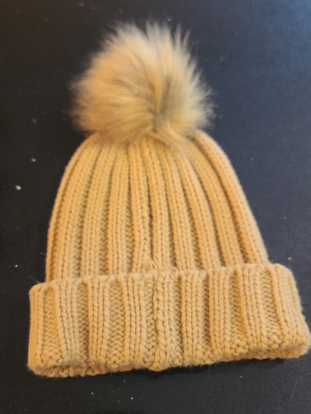 NYC Underground Faux Fur Pom Pom Beanie Hat One Size